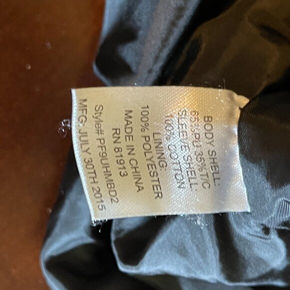 PD&C Mens Large Black Vegan Leather Jacket W/ Removable Hood & Knit Sleeves - Picture 15 of 16